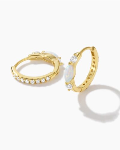 Zircon 925 Sterling Silver Hoop Earrings Wholesale SHOW GOLD