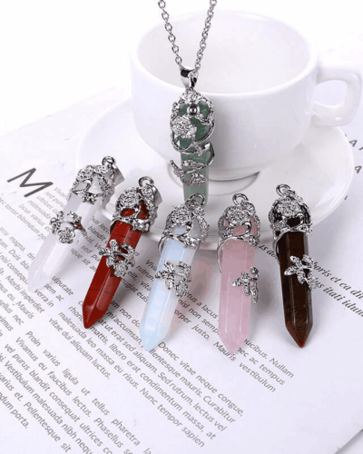 Hexagonal Crystal Necklace Gemstone Pendant