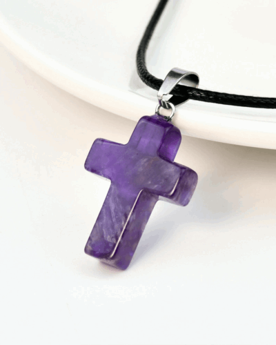 Healing Crystal Cross Pendant Crystal Necklace