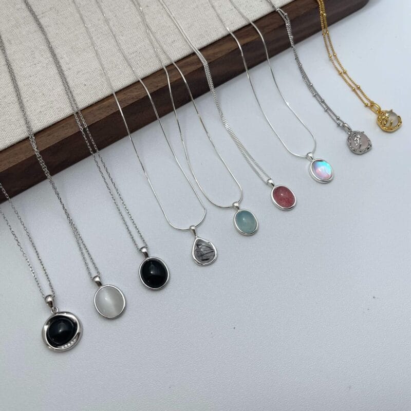 sterling silver and crystal necklace SHOW