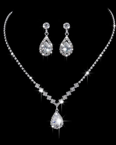 Vue alternative de Full Cubic Zirconia Bridal Sets Wholesale Necklace Earrings