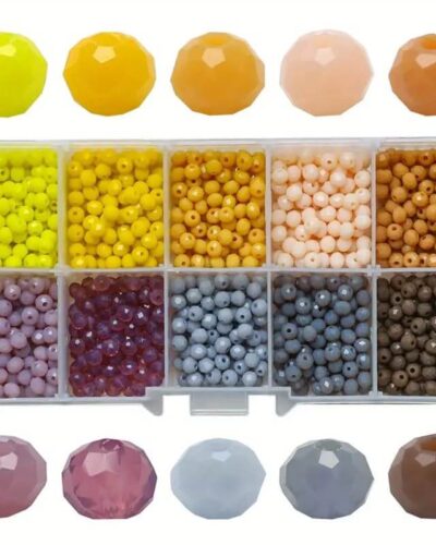 1000Pcs 4mm Glass Beads for Jewelry Making Boxed Set of 10 Grids C