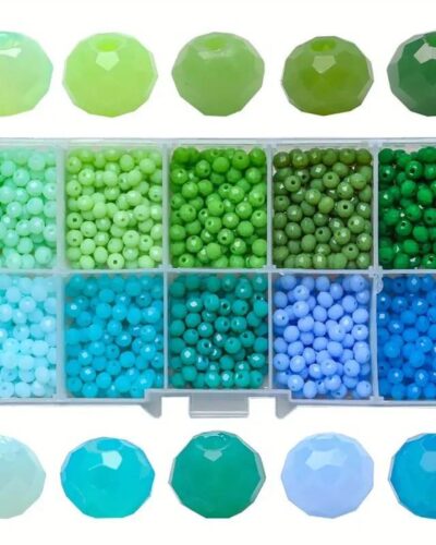 1000Pcs 4mm Glass Beads for Jewelry Making Boxed Set of 10 Grids D