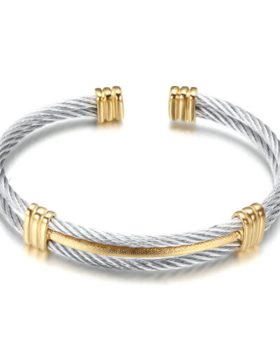 10mm Simple Stainless Steel Woven Bracelet gold