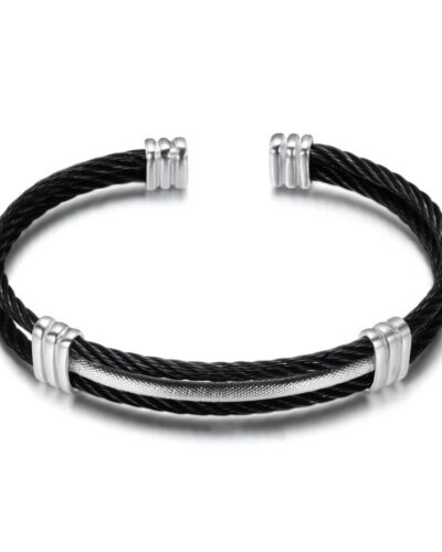 10mm Simple Stainless Steel Woven Bracelet gun black