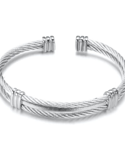 10mm Simple Stainless Steel Woven Bracelet steel