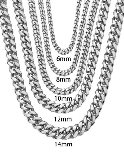10mm Stainless Steel Cuban Link Chain Necklace show