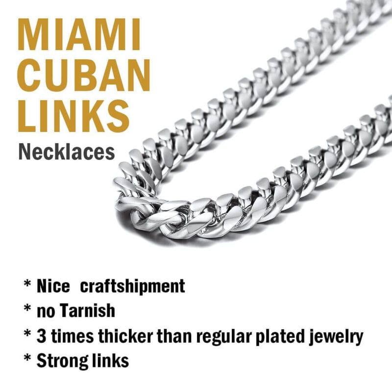 10mm Stainless Steel Cuban Link Chain Necklace 5