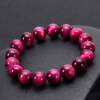 Natural Rose Red Tiger Eye Round Bead Bracelet