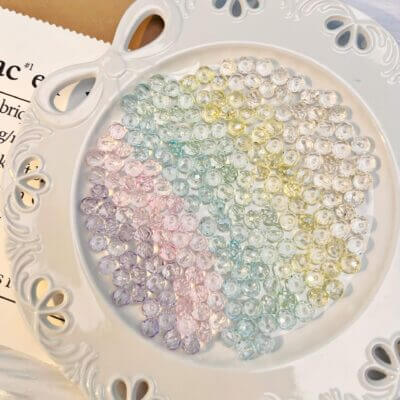 180Pcs 8*6mm Glass Rhombic Flat Beads for Jewelry Making - Afbeelding 7