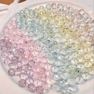 180Pcs 8*6mm Glass Rhombic Flat Beads for Jewelry Making - Afbeelding 6