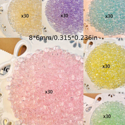 180Pcs 8*6mm Glass Rhombic Flat Beads for Jewelry Making - Afbeelding 5