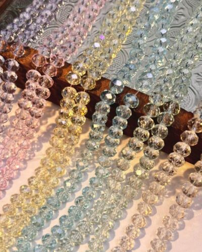 180Pcs 86mm Glass Rhombic Flat Beads for Jewelry Making show
