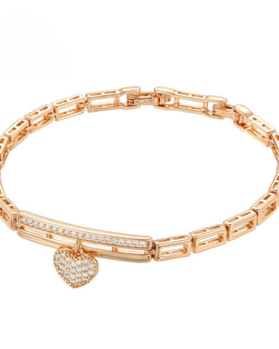 18K Gold Plated Heart Bracelet with Sparkling CZ SHOW