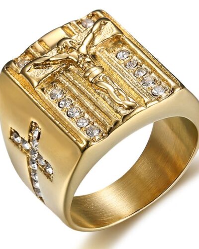18K Gold Plated Men's Titanium Band Ring