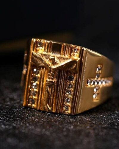 18K Gold Plated Men's Titanium Band Ring