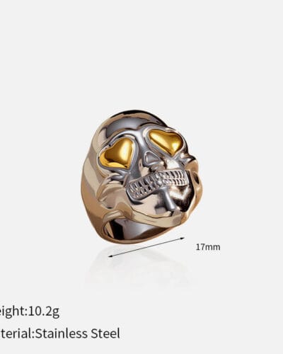 18K Gold Plated Stainless Steel Skull Rings 1