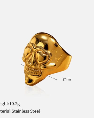 18K Gold Plated Stainless Steel Skull Rings 2