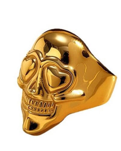 18K Gold Plated Stainless Steel Skull Rings 4