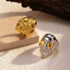 18K Gold Plated Stainless Steel Skull Rings show