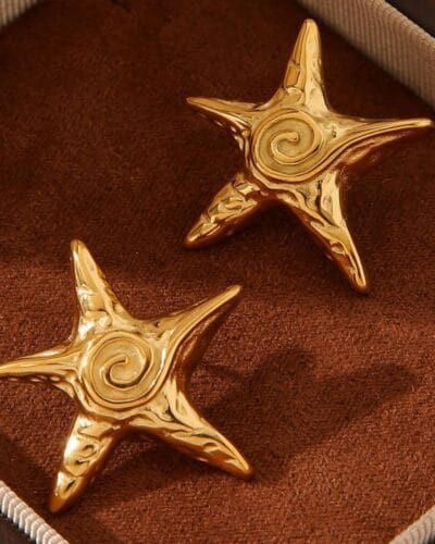 18K Gold Plated Stainless Steel Star earring