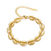 18k Gold Plated Conch Seashell Bracelet Titanium Steel show