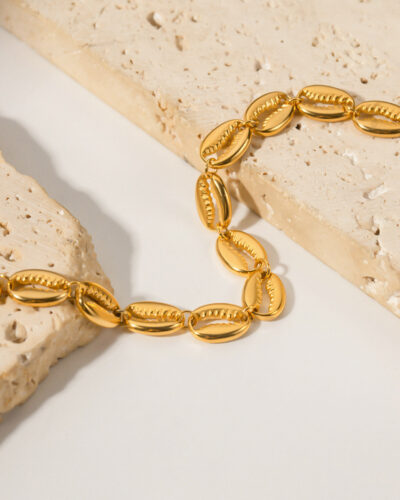 Vaihtoehtoinen näkymä 18k Gold Plated Conch Seashell Bracelet Titanium Steel:stä