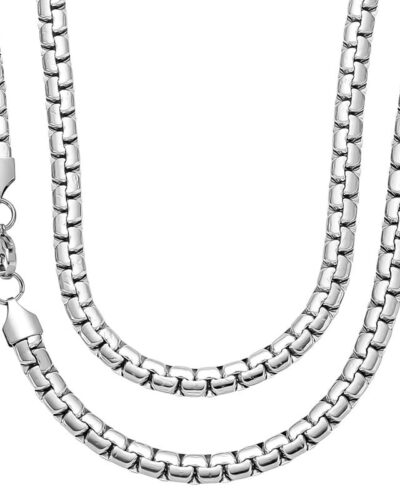18k Gold Plated Flat Box Chain Stainless Steel Bulk (5)