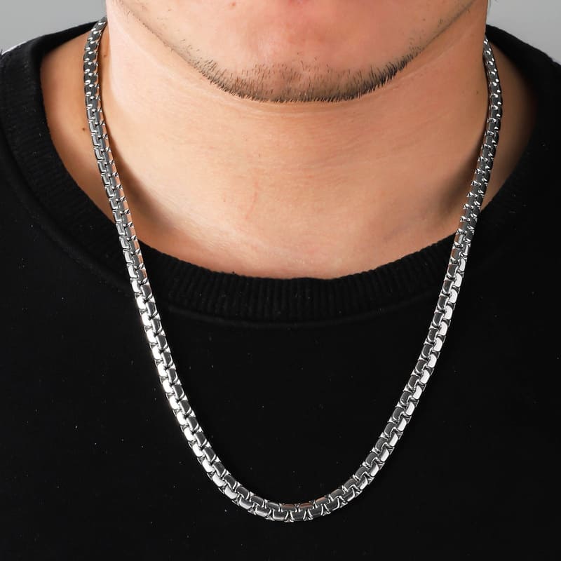 18k Gold Plated Flat Box Chain Stainless Steel Bulk - Image 7