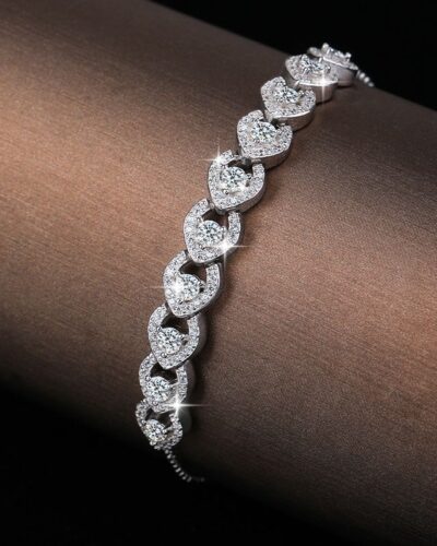 1ct Moissanite Bracelet with 925 Sterling Silver Wholesale