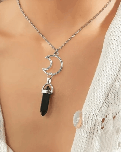 2 Pcs Hexagon Pendant Necklace Set with Sun Moon Pattern