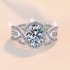 2ct Oval Moissanite Ring with 925 Sterling Silver