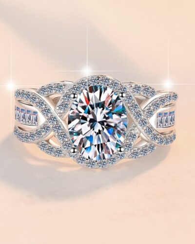 2ct Oval Moissanite Ring with 925 Sterling Silver