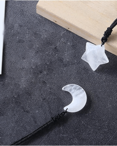 Wholesale Natural Rose Quartz Pendants Moon & Star
