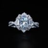2ct Moissanite Engagement Ring with 925 Sterling Silver