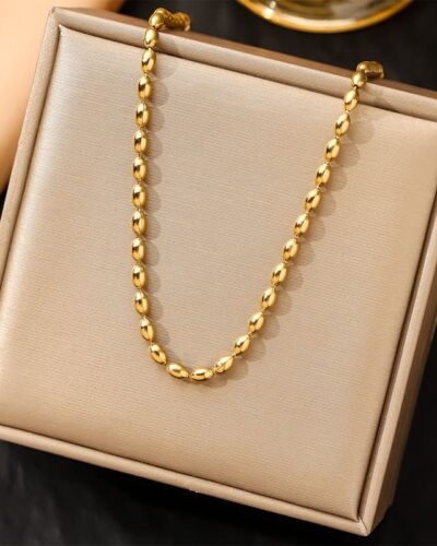 304 Stainless Steel Ball Bead Chain Choker Chain Women (1)
