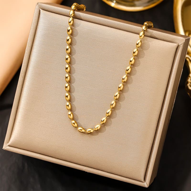 304 Stainless Steel Ball Bead Chain Choker Chain Women (1)