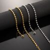 304 Stainless Steel Ball Bead Chain Choker Chain Women 2