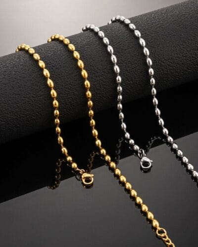 304 Stainless Steel Ball Bead Chain Choker Chain Women