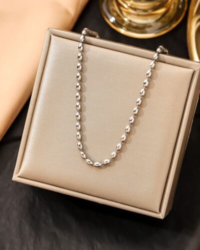 Vue alternative de 304 Stainless Steel Ball Bead Chain Choker Chain Women