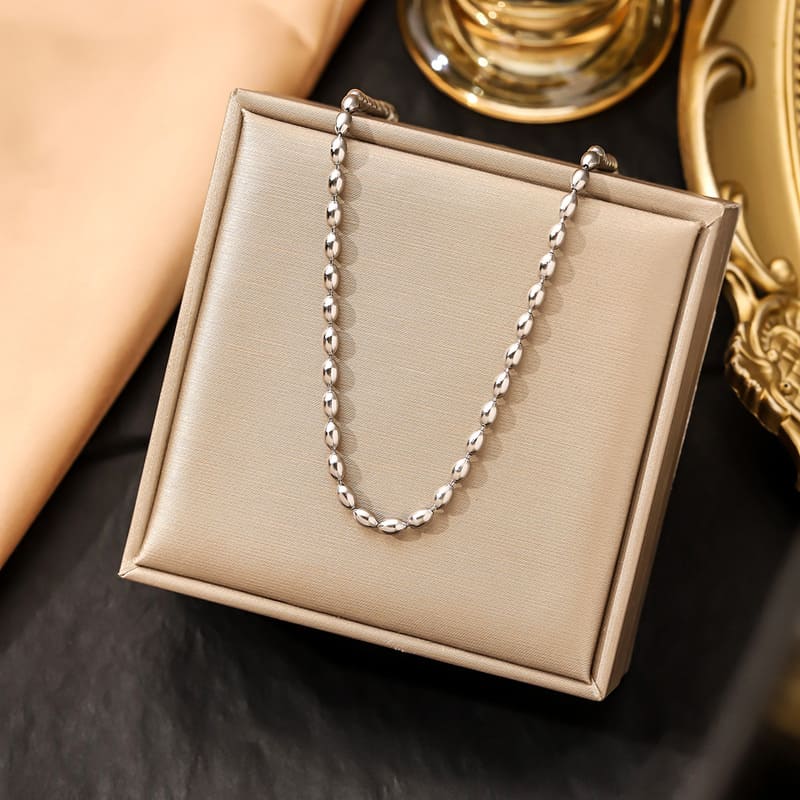 Alternative view of 304 Stainless Steel Ball Bead Chain Choker Chain Women