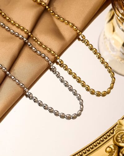 304 Stainless Steel Ball Bead Chain Choker Chain Women 6