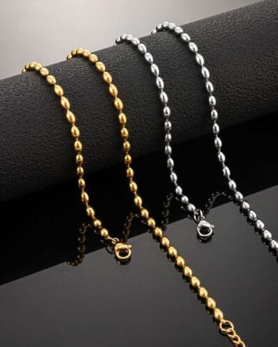 304 Stainless Steel Ball Bead Chain Choker Chain Women 7