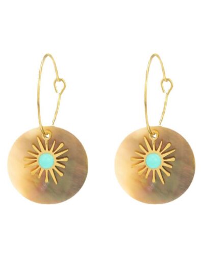 304 Stainless Steel Natural Shell Hoop Earrings show