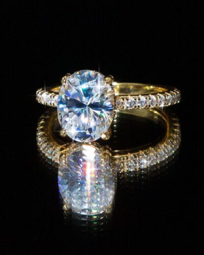 3ct Oval Moissanite Ring with 18K Gold Plated Wholesale