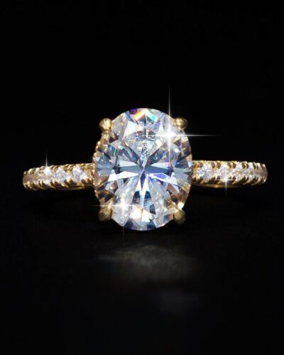 3ct Oval Moissanite Ring with 18K Gold Plated Wholesale