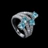 4 Diamonds Moissanite Ring with 925 Sterling Silver