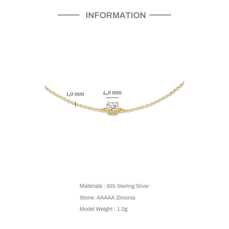 4 Prong Diamond 18k Gold Plated Bracelet S925 5