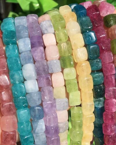 48Pcs Square Crystal Beads 8mm Gemstone Beads Wholesale
