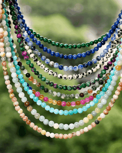 4MM Colored Beaded Tourmaline Necklace Wholesale